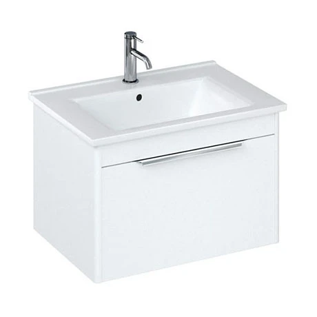 Britton Shoreditch 650mm Wall-Hung Single Drawer Vanity Unit with Chrome Handle - Matt White 3 Britton Shoreditch 650mm Wall-Hung Single Drawer Vanity Unit with Chrome Handle - Matt White