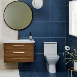 Britton Shoreditch 850mm Wall-Hung Double Drawer Vanity Unit with Brass Handles - Caramel -Wall Hung Vanity Units Shop S85DDCSQBR nd1 460