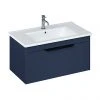 Britton Shoreditch 850mm Wall-Hung Single Drawer Vanity Unit with Black Handle - Matt Blue -Wall Hung Vanity Units Shop S85SDBSQBL np