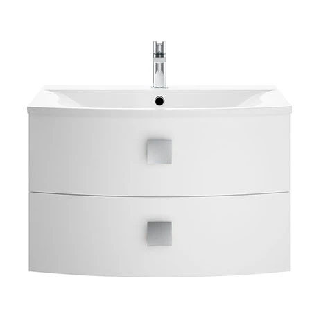 Hudson Reed Sarenna 700mm Wall Hung Cabinet & Basin - Moon White 3 Hudson Reed Sarenna 700mm Wall Hung Cabinet & Basin - Moon White