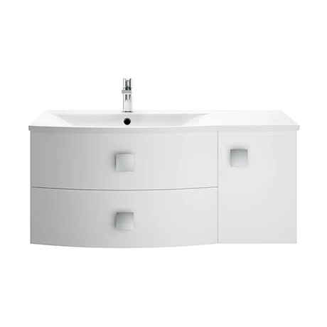 Hudson Reed Sarenna 1000mm Wall Hung Cabinet & Basin - Moon White 3 Hudson Reed Sarenna 1000mm Wall Hung Cabinet & Basin - Moon White