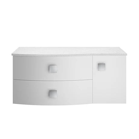 Hudson Reed Sarenna Wall Hung Countertop Vanity Unit - Moon White - 1000mm with White Marble Top 3 Hudson Reed Sarenna Wall Hung Countertop Vanity Unit - Moon White - 1000mm with White Marble Top