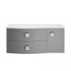 Hudson Reed Sarenna Wall Hung Countertop Vanity Unit - Dove Grey - 1000mm with White Marble Top -Wall Hung Vanity Units Shop SAR203L P