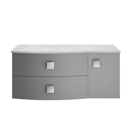 Hudson Reed Sarenna Wall Hung Countertop Vanity Unit - Dove Grey - 1000mm with Grey Marble Top 3 Hudson Reed Sarenna Wall Hung Countertop Vanity Unit - Dove Grey - 1000mm with Grey Marble Top