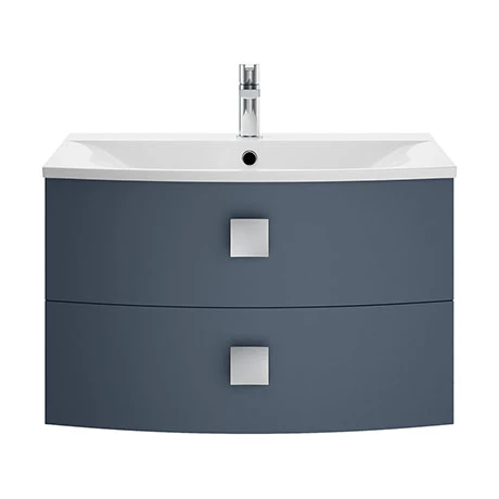 Hudson Reed Sarenna 700mm Wall Hung Cabinet & Basin - Mineral Blue 3 Hudson Reed Sarenna 700mm Wall Hung Cabinet & Basin - Mineral Blue