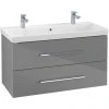 Villeroy and Boch Avento Crystal Grey 1000mm Wall Hung 2-Drawer Double Vanity Unit 2 Villeroy and Boch Avento Crystal Grey 1000mm Wall Hung 2-Drawer Double Vanity Unit -Wall Hung Vanity Units Shop SAVE01B101 P