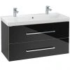 Villeroy and Boch Avento Crystal Black 1000mm Wall Hung 2-Drawer Double Vanity Unit 1 Villeroy and Boch Avento Crystal Black 1000mm Wall Hung 2-Drawer Double Vanity Unit -Wall Hung Vanity Units Shop SAVE01B301 P