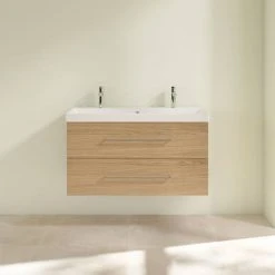 Villeroy and Boch Avento Nordic Oak 1000mm Wall Hung 2-Drawer Double Vanity Unit 10 Villeroy and Boch Avento Nordic Oak 1000mm Wall Hung 2-Drawer Double Vanity Unit -Wall Hung Vanity Units Shop SAVE01VJ01 D2 460