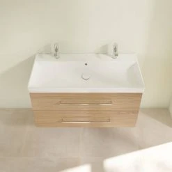 Villeroy and Boch Avento Nordic Oak 1000mm Wall Hung 2-Drawer Double Vanity Unit 11 Villeroy and Boch Avento Nordic Oak 1000mm Wall Hung 2-Drawer Double Vanity Unit -Wall Hung Vanity Units Shop SAVE01VJ01 D3 460