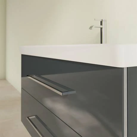Villeroy and Boch Avento Crystal Grey 1000mm Wall Hung 2-Drawer Vanity Unit 7 Villeroy and Boch Avento Crystal Grey 1000mm Wall Hung 2-Drawer Vanity Unit - Image 5