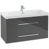 Villeroy and Boch Avento Crystal Grey 1000mm Wall Hung 2-Drawer Vanity Unit -Wall Hung Vanity Units Shop SAVE03B101 P