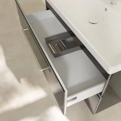 Villeroy and Boch Avento Crystal Black 1000mm Wall Hung 2-Drawer Vanity Unit -Wall Hung Vanity Units Shop SAVE03B301 D6 460