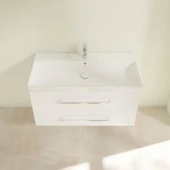 Villeroy and Boch Avento Wall Hung Vanity Unit 1000mm - Crystal White - SAVE03B401 11 Villeroy and Boch Avento Wall Hung Vanity Unit 1000mm - Crystal White - SAVE03B401 -Wall Hung Vanity Units Shop SAVE03B401 D3 460