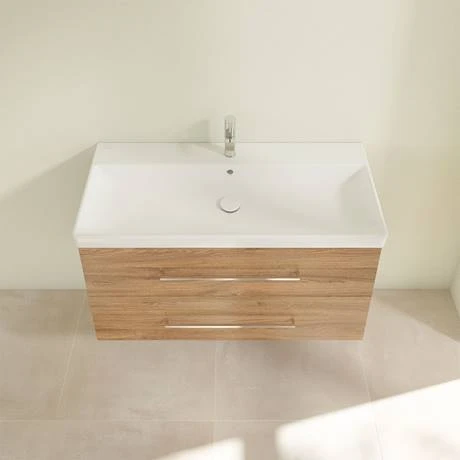 Villeroy and Boch Avento Oak Kansas 1000mm Wall Hung 2-Drawer Vanity Unit 6 Villeroy and Boch Avento Oak Kansas 1000mm Wall Hung 2-Drawer Vanity Unit - Image 4