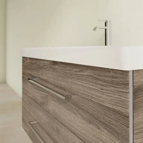 Villeroy and Boch Avento Stone Oak 1000mm Wall Hung 2-Drawer Vanity Unit 7 Villeroy and Boch Avento Stone Oak 1000mm Wall Hung 2-Drawer Vanity Unit - Image 5