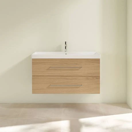 Villeroy and Boch Avento Nordic Oak 1000mm Wall Hung 2-Drawer Vanity Unit 5 Villeroy and Boch Avento Nordic Oak 1000mm Wall Hung 2-Drawer Vanity Unit - Image 3