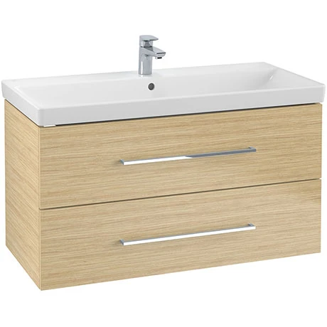 Villeroy and Boch Avento Nordic Oak 1000mm Wall Hung 2-Drawer Vanity Unit 3 Villeroy and Boch Avento Nordic Oak 1000mm Wall Hung 2-Drawer Vanity Unit