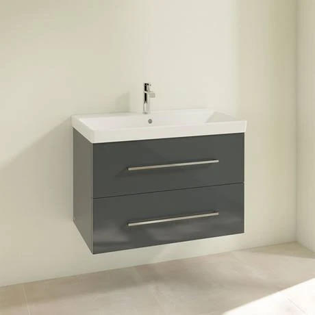 Villeroy and Boch Avento Crystal Grey 800mm Wall Hung 2-Drawer Vanity Unit 4 Villeroy and Boch Avento Crystal Grey 800mm Wall Hung 2-Drawer Vanity Unit - Image 2