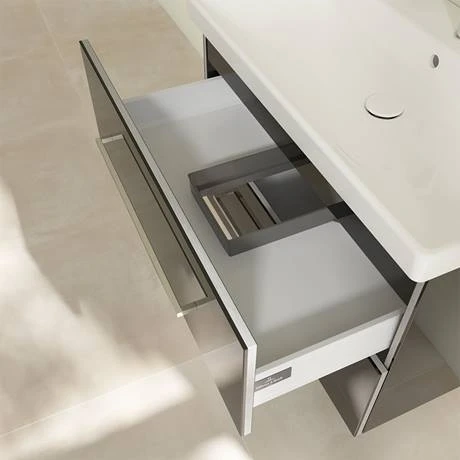 Villeroy and Boch Avento Crystal Black 800mm Wall Hung 2-Drawer Vanity Unit 8 Villeroy and Boch Avento Crystal Black 800mm Wall Hung 2-Drawer Vanity Unit - Image 6