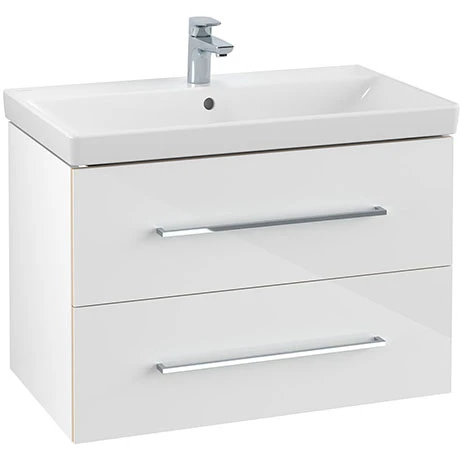 Villeroy and Boch Avento Wall Hung Vanity Unit 800mm - Crystal White - SAVE05B401 3 Villeroy and Boch Avento Wall Hung Vanity Unit 800mm - Crystal White - SAVE05B401