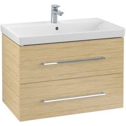 Villeroy and Boch Avento Nordic Oak 800mm Wall Hung 2-Drawer Vanity Unit