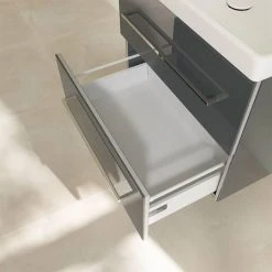 Villeroy and Boch Avento Crystal Grey 650mm Wall Hung 2-Drawer Vanity Unit -Wall Hung Vanity Units Shop SAVE07B101 D6 460