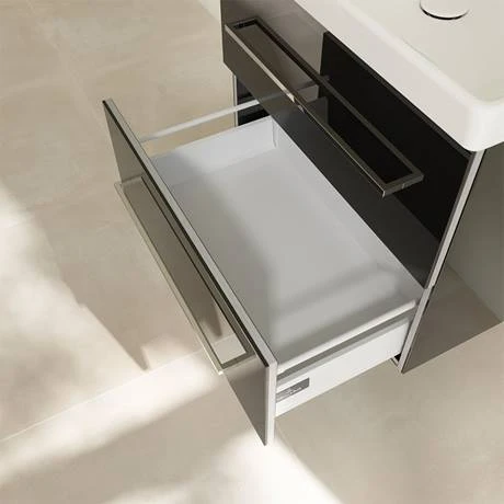 Villeroy and Boch Avento Crystal Black 650mm Wall Hung 2-Drawer Vanity Unit 8 Villeroy and Boch Avento Crystal Black 650mm Wall Hung 2-Drawer Vanity Unit - Image 6