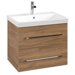 Villeroy and Boch Avento Oak Kansas 650mm Wall Hung 2-Drawer Vanity Unit