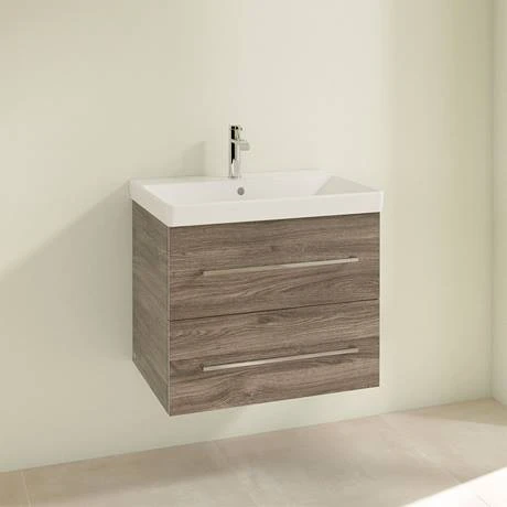 Villeroy and Boch Avento Stone Oak 650mm Wall Hung 2-Drawer Vanity Unit 4 Villeroy and Boch Avento Stone Oak 650mm Wall Hung 2-Drawer Vanity Unit - Image 2