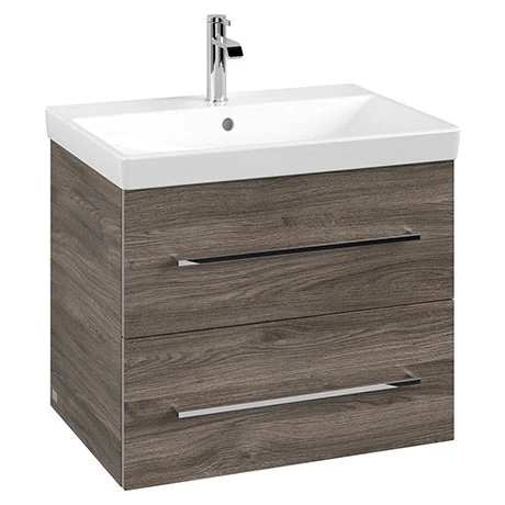 Villeroy and Boch Avento Stone Oak 650mm Wall Hung 2-Drawer Vanity Unit 3 Villeroy and Boch Avento Stone Oak 650mm Wall Hung 2-Drawer Vanity Unit
