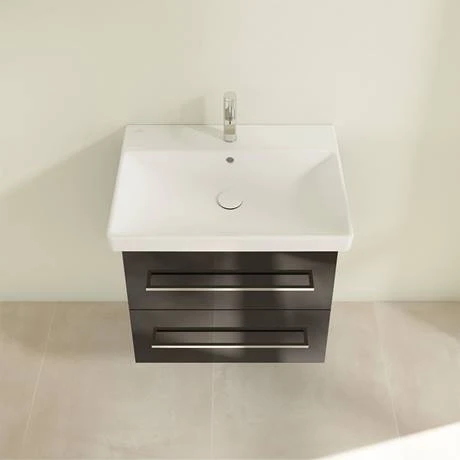 Villeroy and Boch Avento Crystal Black 600mm Wall Hung 2-Drawer Vanity Unit 6 Villeroy and Boch Avento Crystal Black 600mm Wall Hung 2-Drawer Vanity Unit - Image 4