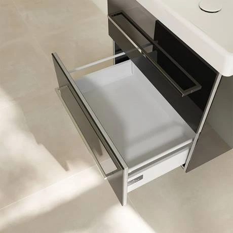 Villeroy and Boch Avento Crystal Black 600mm Wall Hung 2-Drawer Vanity Unit 8 Villeroy and Boch Avento Crystal Black 600mm Wall Hung 2-Drawer Vanity Unit - Image 6