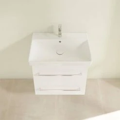 Villeroy and Boch Avento Wall Hung Vanity Unit 580mm - Crystal White - SAVE09B401 11 Villeroy and Boch Avento Wall Hung Vanity Unit 580mm - Crystal White - SAVE09B401 -Wall Hung Vanity Units Shop SAVE09B401 D3 460