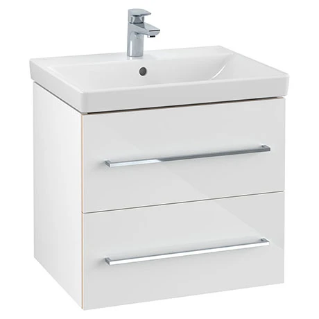 Villeroy and Boch Avento Wall Hung Vanity Unit 580mm - Crystal White - SAVE09B401 3 Villeroy and Boch Avento Wall Hung Vanity Unit 580mm - Crystal White - SAVE09B401