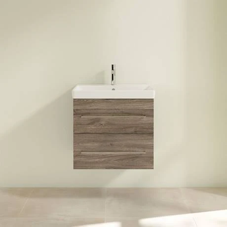 Villeroy and Boch Avento Stone Oak 600mm Wall Hung 2-Drawer Vanity Unit 5 Villeroy and Boch Avento Stone Oak 600mm Wall Hung 2-Drawer Vanity Unit - Image 3