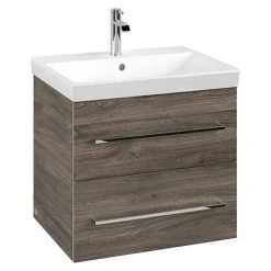 Villeroy and Boch Avento Stone Oak 600mm Wall Hung 2-Drawer Vanity Unit