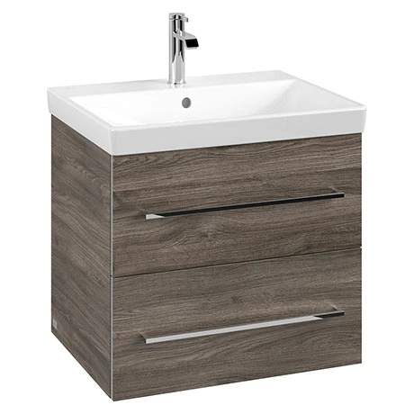 Villeroy and Boch Avento Stone Oak 600mm Wall Hung 2-Drawer Vanity Unit 3 Villeroy and Boch Avento Stone Oak 600mm Wall Hung 2-Drawer Vanity Unit
