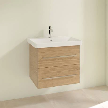 Villeroy and Boch Avento Nordic Oak 600mm Wall Hung 2-Drawer Vanity Unit 4 Villeroy and Boch Avento Nordic Oak 600mm Wall Hung 2-Drawer Vanity Unit - Image 2