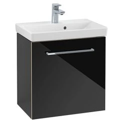 Villeroy and Boch Avento Crystal Black 550mm Wall Hung 1-Door Vanity Unit