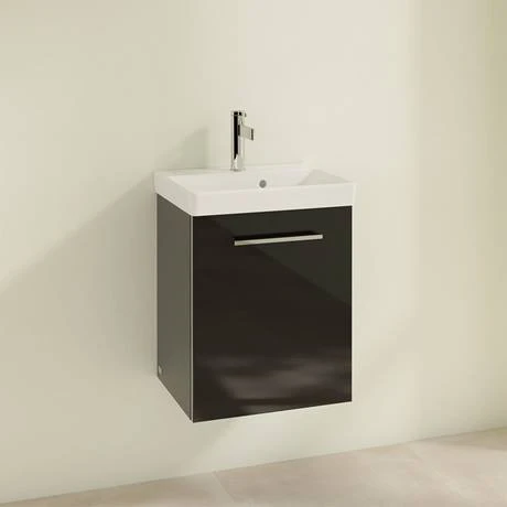 Villeroy and Boch Avento Crystal Black 450mm Wall Hung 1-Door Vanity Unit 4 Villeroy and Boch Avento Crystal Black 450mm Wall Hung 1-Door Vanity Unit - Image 2