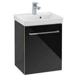 Villeroy and Boch Avento Crystal Black 450mm Wall Hung 1-Door Vanity Unit