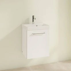 Villeroy and Boch Avento Crystal White 450mm Wall Hung 1-Door Vanity Unit 8 Villeroy and Boch Avento Crystal White 450mm Wall Hung 1-Door Vanity Unit -Wall Hung Vanity Units Shop SAVE15B401 D1 460