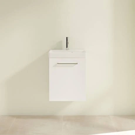 Villeroy and Boch Avento Crystal White 450mm Wall Hung 1-Door Vanity Unit 5 Villeroy and Boch Avento Crystal White 450mm Wall Hung 1-Door Vanity Unit - Image 3