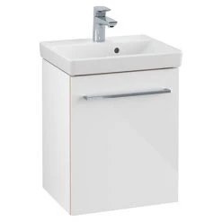 Villeroy and Boch Avento Crystal White 450mm Wall Hung 1-Door Vanity Unit