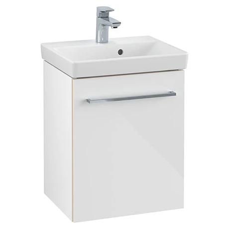 Villeroy and Boch Avento Crystal White 450mm Wall Hung 1-Door Vanity Unit 3 Villeroy and Boch Avento Crystal White 450mm Wall Hung 1-Door Vanity Unit