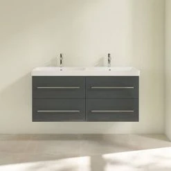 Villeroy and Boch Avento Crystal Grey 1200mm Wall Hung 4-Drawer Double Vanity Unit -Wall Hung Vanity Units Shop SAVE29B101 D2 460