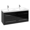 Villeroy and Boch Avento Crystal Black 1200mm Wall Hung 4-Drawer Double Vanity Unit 2 Villeroy and Boch Avento Crystal Black 1200mm Wall Hung 4-Drawer Double Vanity Unit -Wall Hung Vanity Units Shop SAVE29B301 P