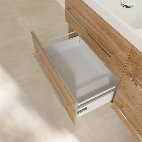 Villeroy and Boch Avento Oak Kansas 1200mm Wall Hung 4-Drawer Double Vanity Unit 8 Villeroy and Boch Avento Oak Kansas 1200mm Wall Hung 4-Drawer Double Vanity Unit - Image 6