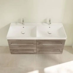Villeroy and Boch Avento Stone Oak 1200mm Wall Hung 4-Drawer Double Vanity Unit -Wall Hung Vanity Units Shop SAVE29RK01 D3 460
