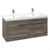 Villeroy and Boch Avento Stone Oak 1200mm Wall Hung 4-Drawer Double Vanity Unit